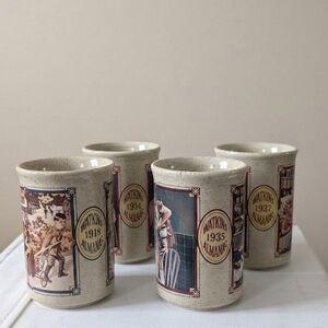 Vintage Watkins Almanac Stoneware Mug Set (4)